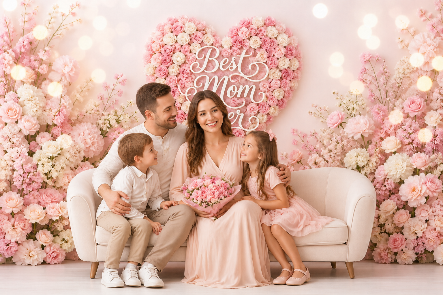 Best Mom Ever Digital Backdrop, Cozy Boho Neutral Photo Background, Mother’s Day Setup - Thumbnail 6