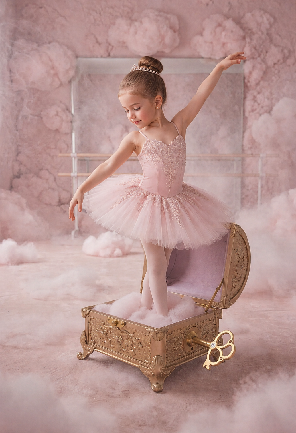 Ballerina Digital Background with Music Box, Ballet Studio Digital Backdrop, Pink Ballerina Studio Digital Backdrop — Set of 8 JPG Files - Thumbnail 5