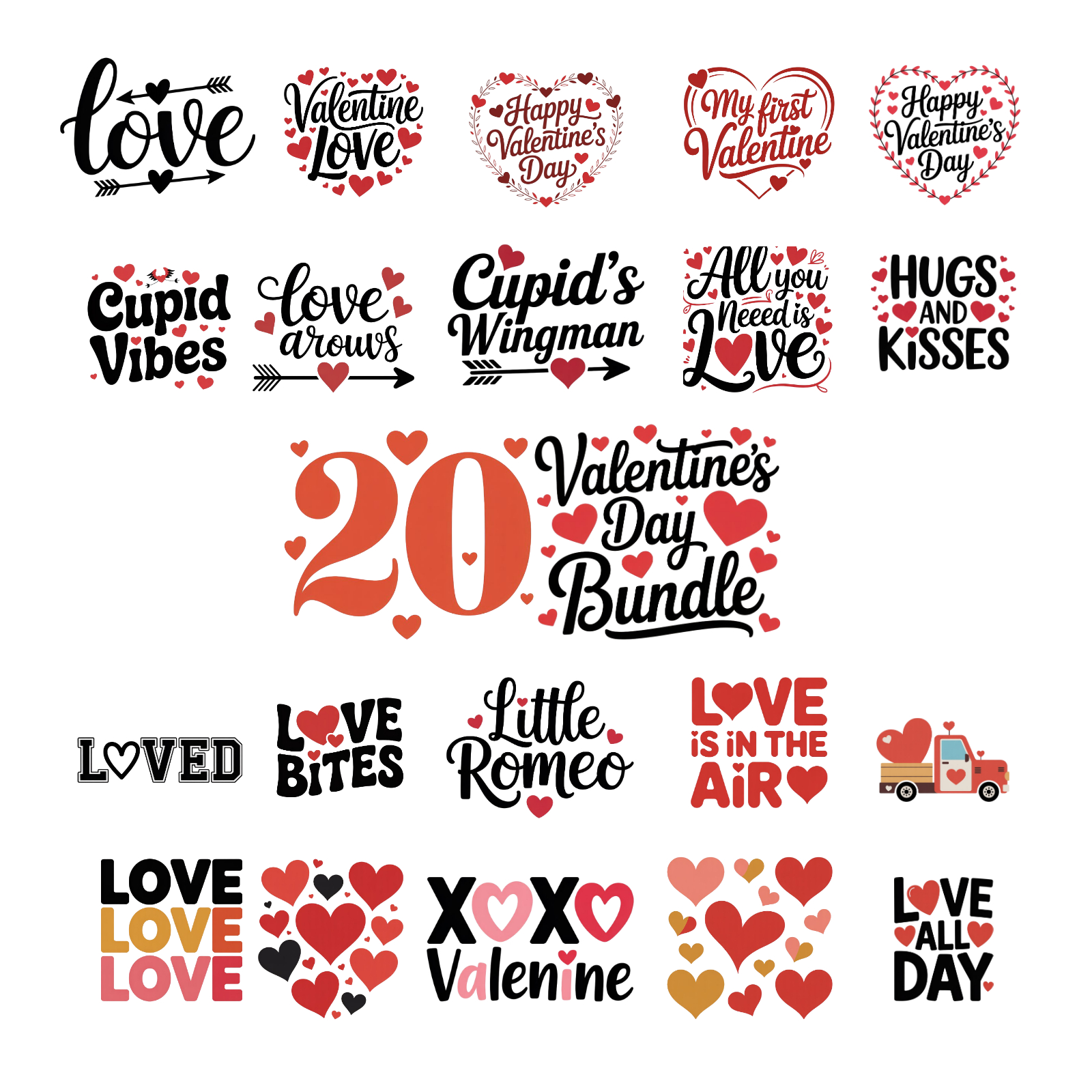 Saint Valentine SVG Files – Set of 20 - Image 1
