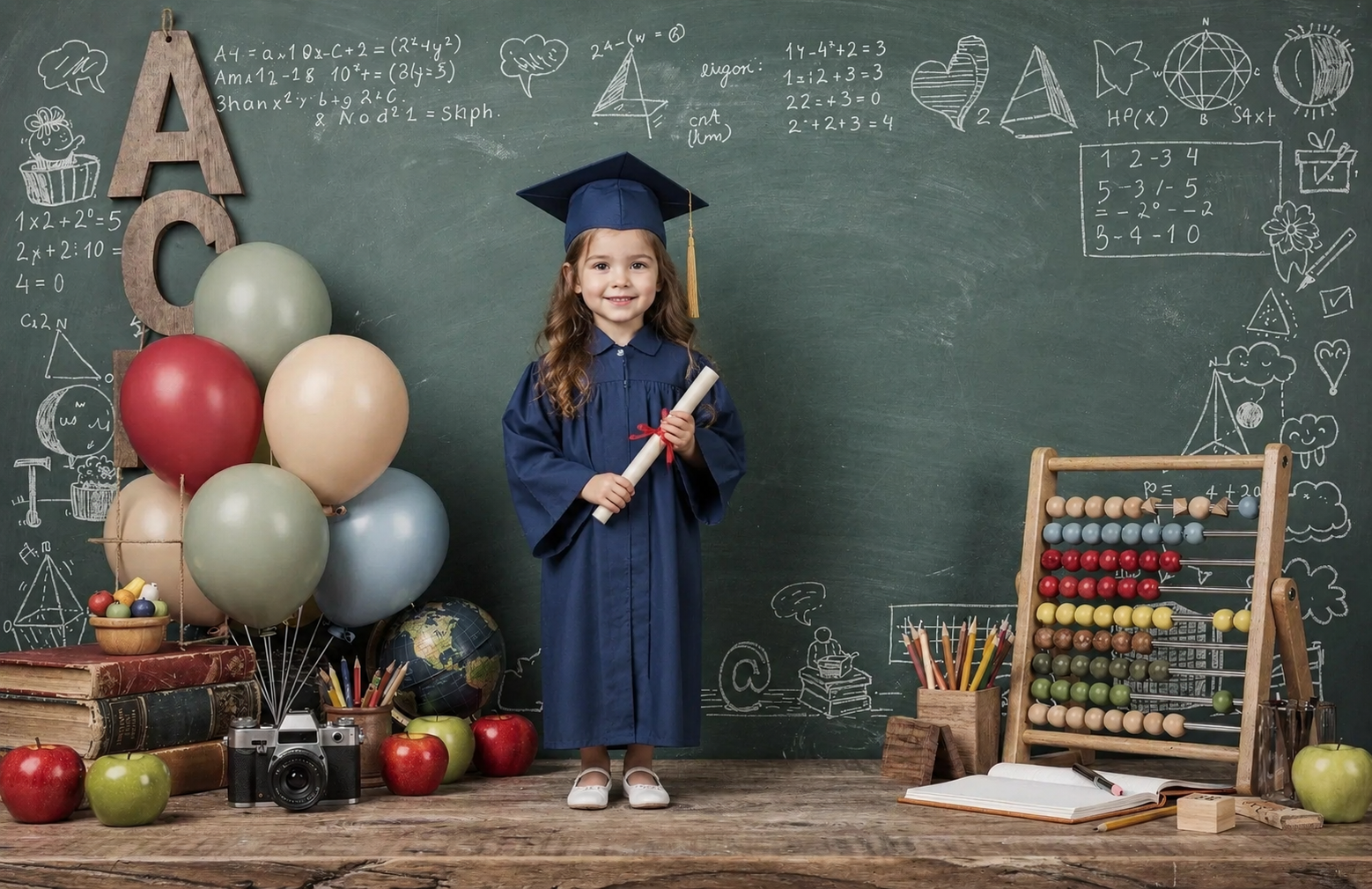 Kindergarten Graduation Digital Backdrop | Colorful GRAD Letters | School Portrait PSD Overlay | Preschool Graduation Background | 10 JPGs - Thumbnail 5