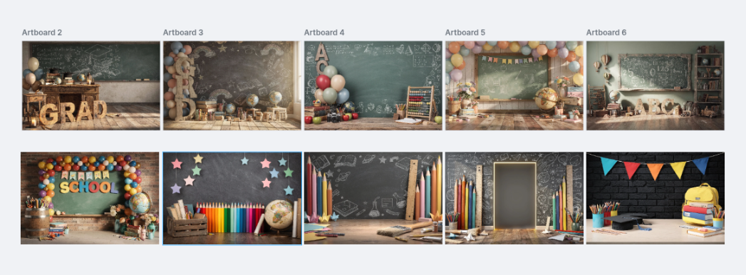 Kindergarten Graduation Digital Backdrop | Colorful GRAD Letters | School Portrait PSD Overlay | Preschool Graduation Background | 10 JPGs - Thumbnail 8