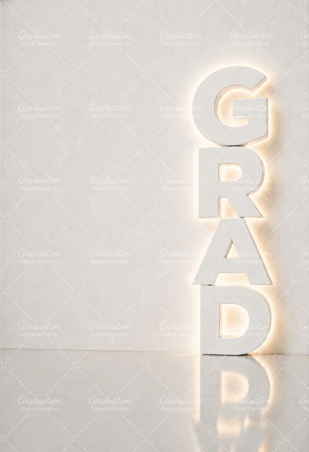 Graduation Digital Backdrop | 2026 Senior Photo Backgrounds with 3D GRAD Letters - Thumbnail 3