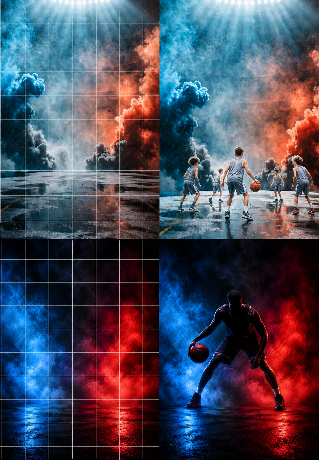 50 Colorful Smoke Sports Digital Backdrops | Senior Night Athlete Portraits | JPG Background Bundle - Thumbnail 3