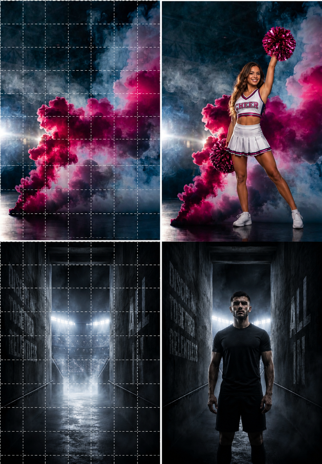 50 Colorful Smoke Sports Digital Backdrops | Senior Night Athlete Portraits | JPG Background Bundle - Thumbnail 4
