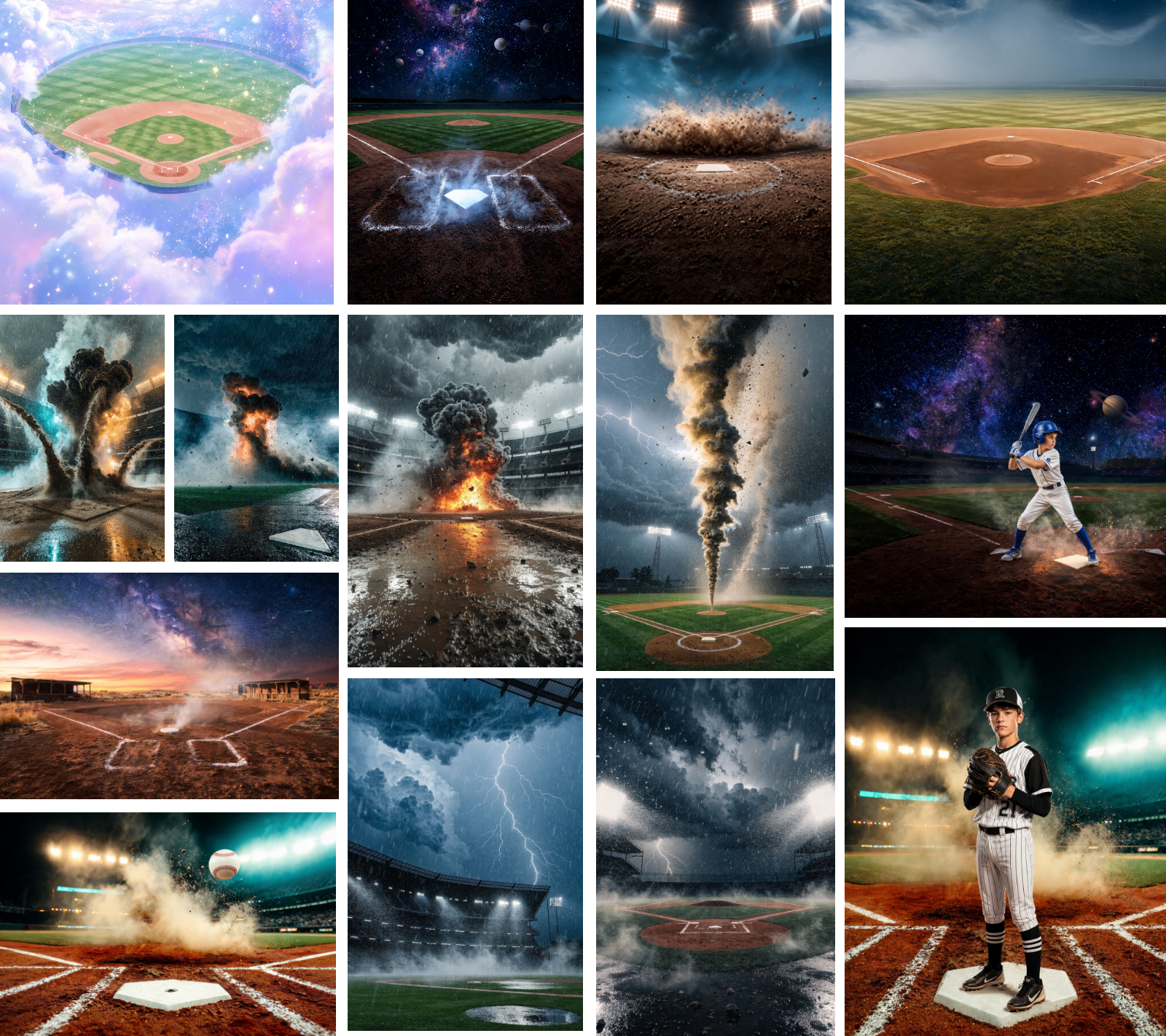 35 Baseball Digital Backdrops: Stadium Lights, Smoke Effects, Sports Photo Backgrounds, Baseball Photoshop Overlay, Team Portrait Backdrop - Thumbnail 7