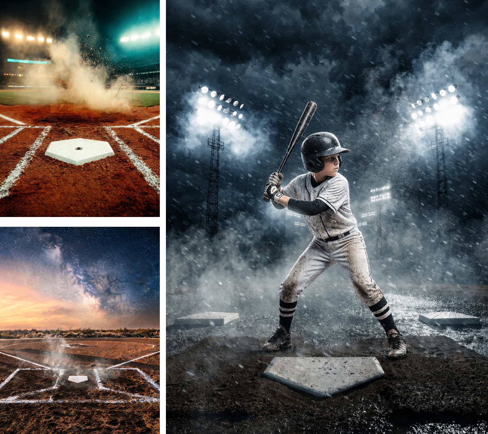 35 Baseball Digital Backdrops: Stadium Lights, Smoke Effects, Sports Photo Backgrounds, Baseball Photoshop Overlay, Team Portrait Backdrop - Thumbnail 8