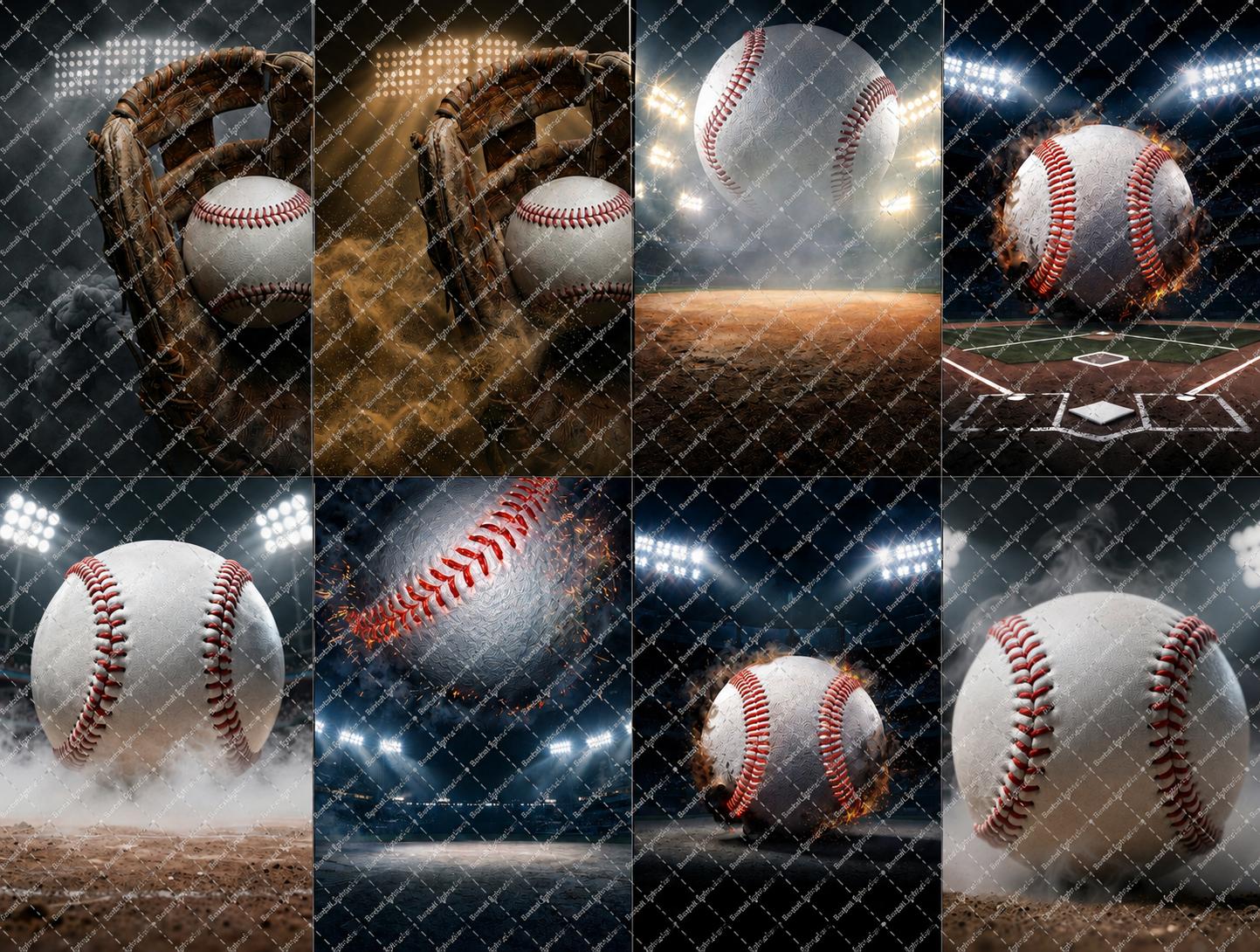 35 Baseball Light Digital Backdrops PNG JPG, Sports Photography Backgrounds, Editable Baseball Photoshop Templates, Sports Photo Backgrounds - Thumbnail 10