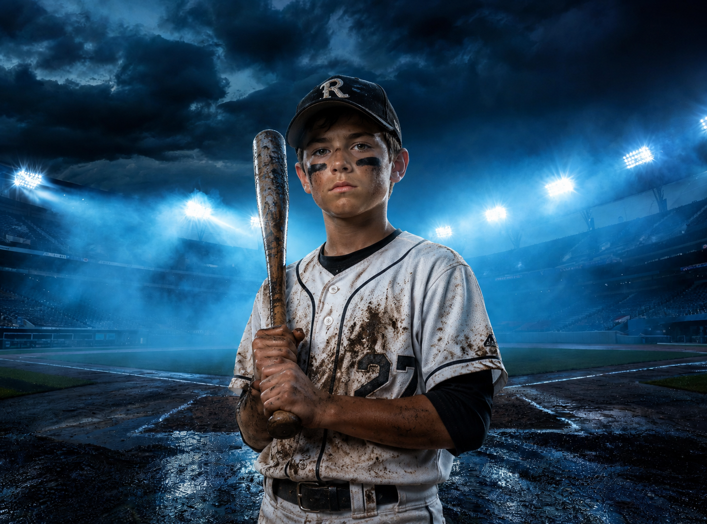 50 Baseball Digital Backdrops – Baseball Stadium Backgrounds, Stormy Skies, Night Games, JPG Files - Thumbnail 8