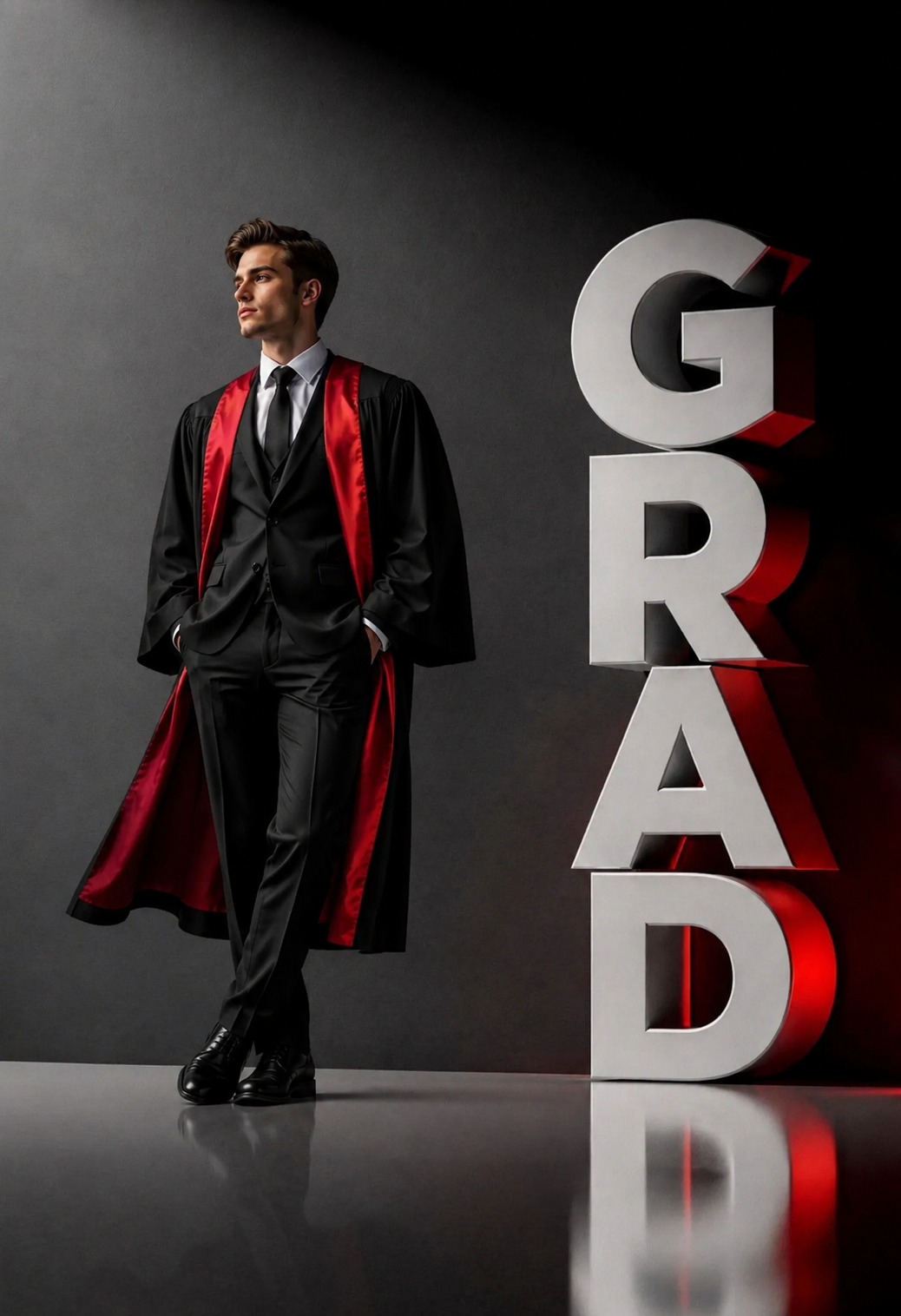 Graduation Digital Backdrop Set | 2026 Senior Photo Backgrounds with 3D GRAD Letters, 4 JPGs - Thumbnail 3