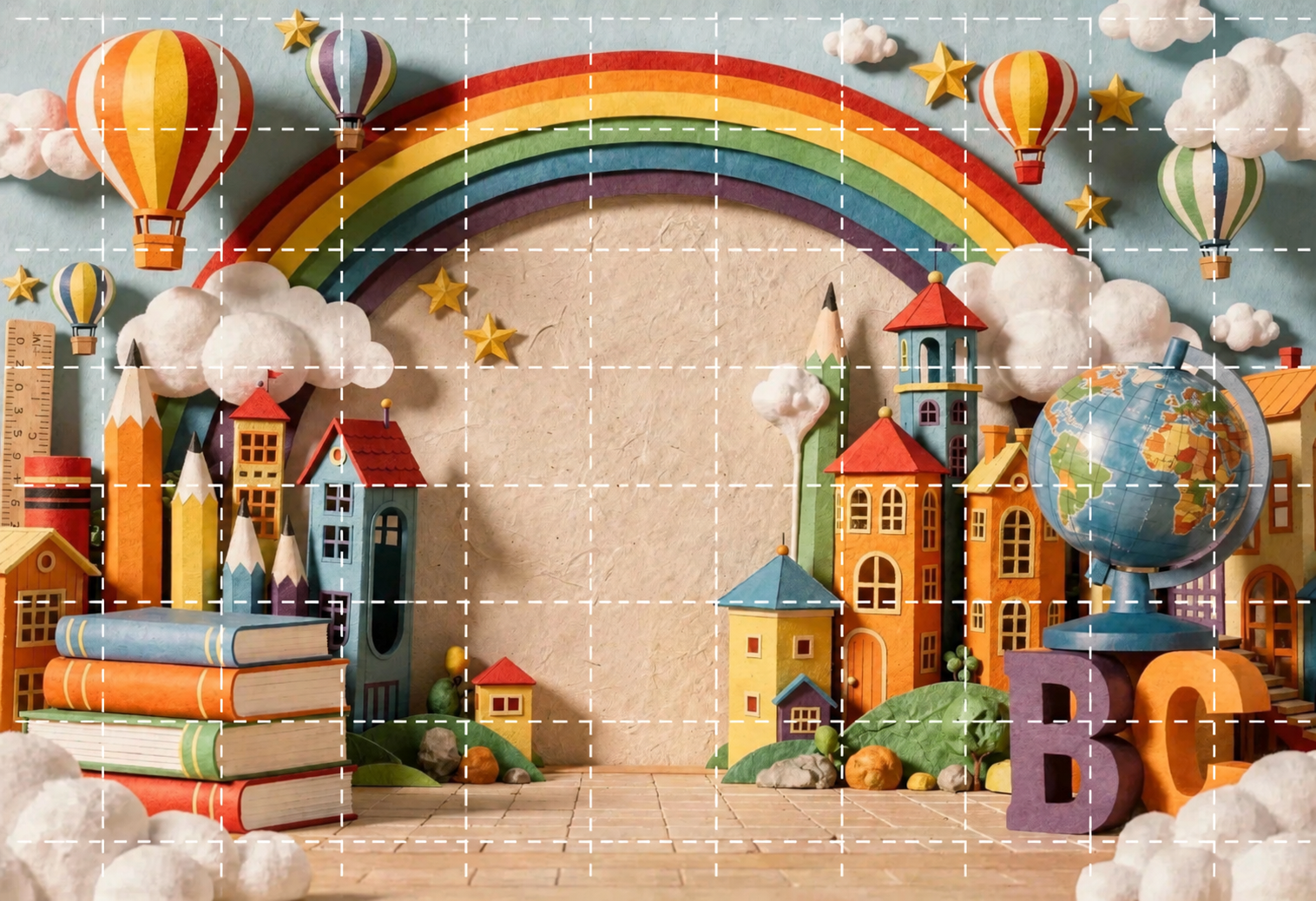 Create bright and memorable school portraits with this Rainbow Classroom School Photo Backdrop. - Thumbnail 3