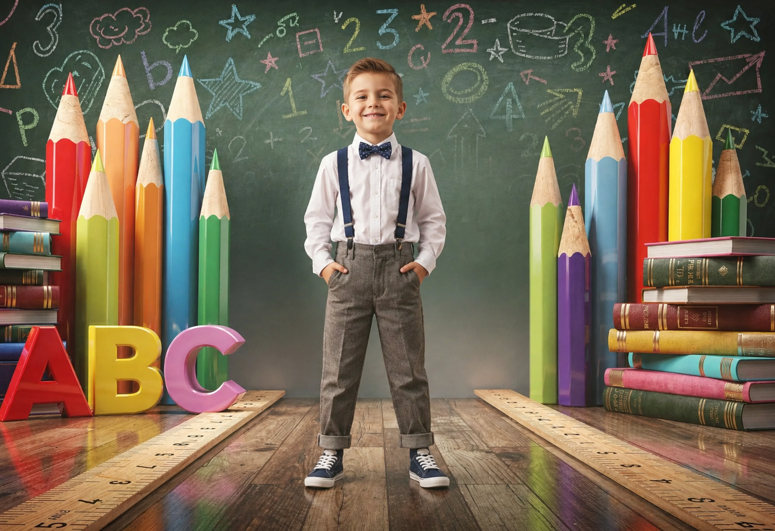 20 Back to School Digital Backdrops Bundle | School Portrait Backgrounds | Composite Photo Templates | Classroom Photography Backdrops - Thumbnail 3