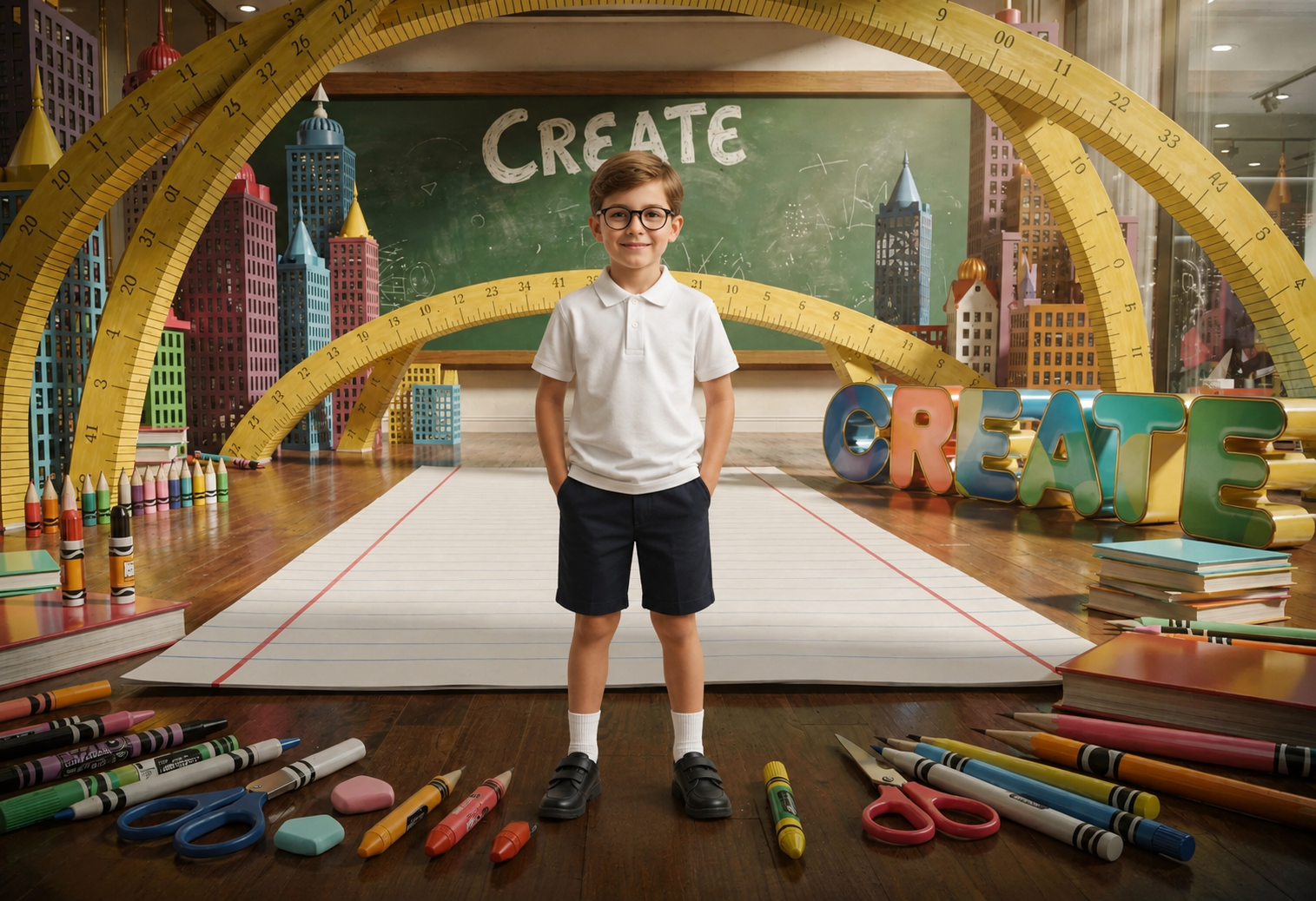 20 Back to School Digital Backdrops Bundle | School Portrait Backgrounds | Composite Photo Templates | Classroom Photography Backdrops - Thumbnail 4