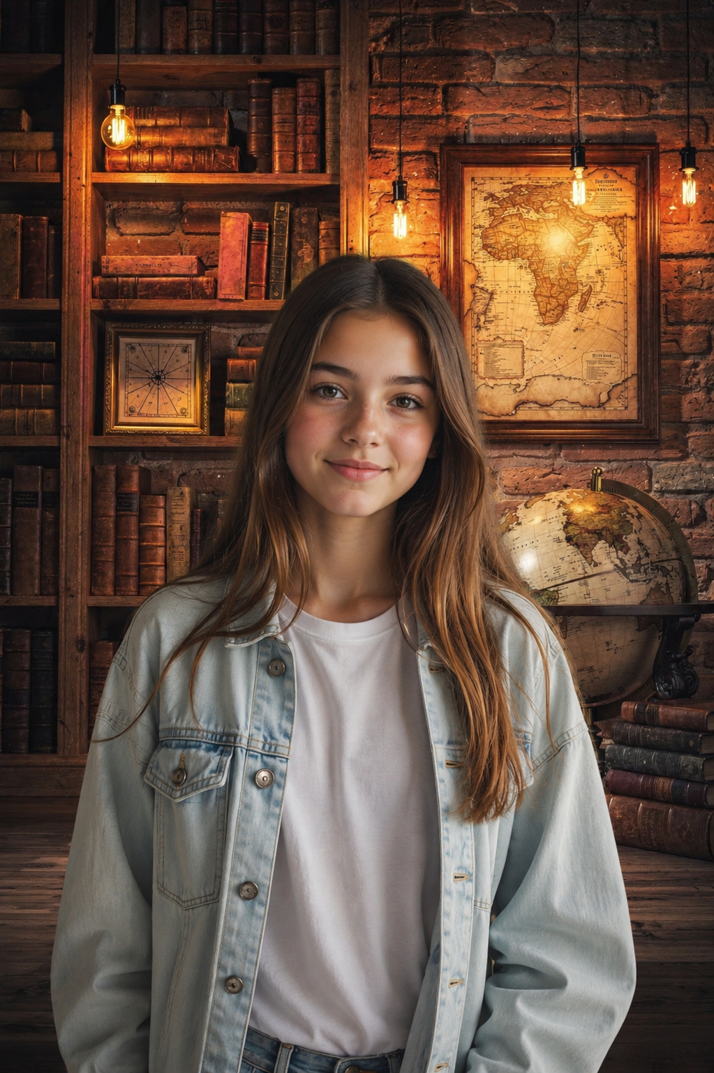 10 Vintage School Digital Backdrops Bundle | Retro Classroom Backgrounds | Library & School Bus Photo Backdrops | School Portrait Composite Templates - Thumbnail 6