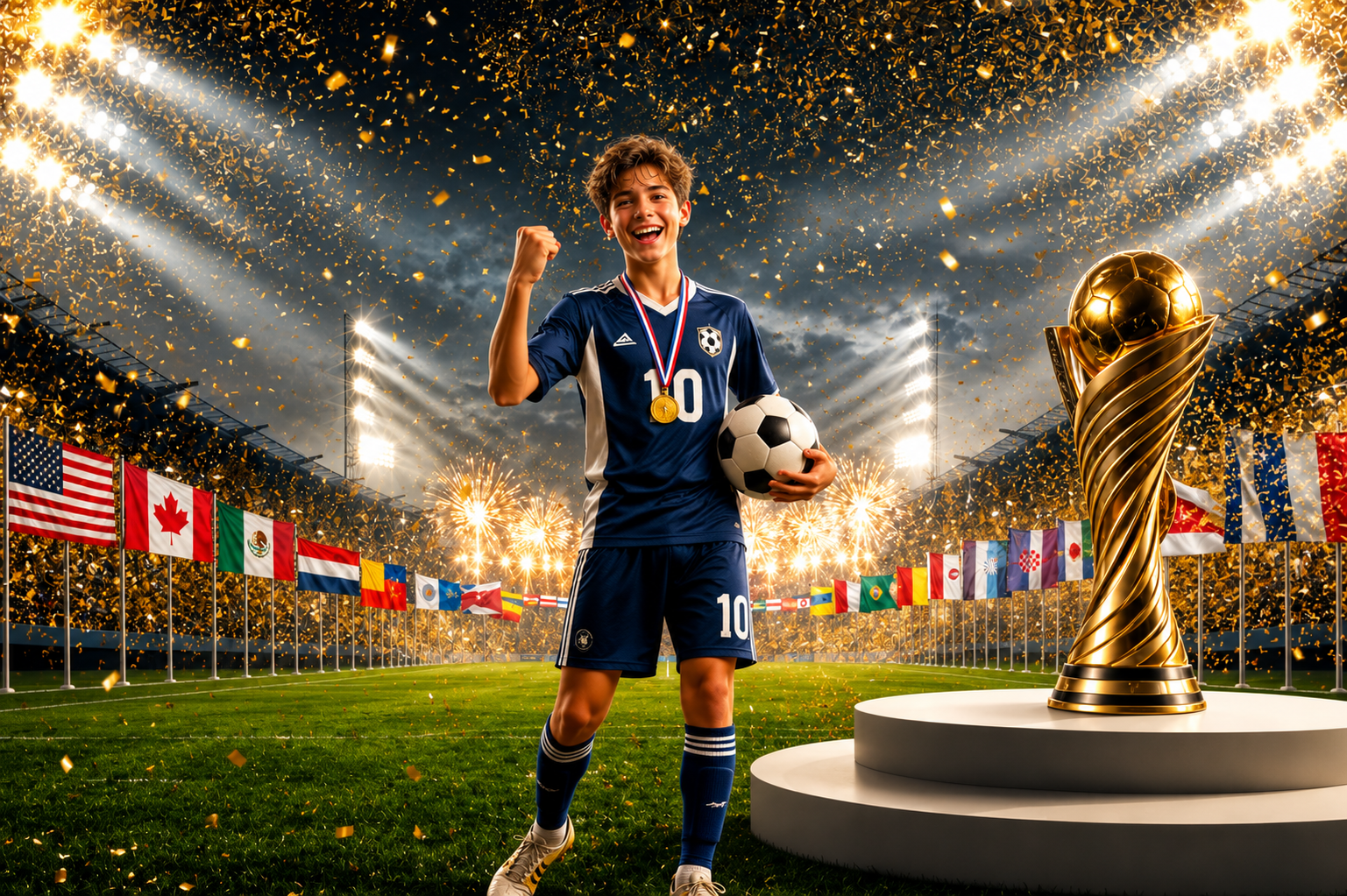 Soccer Championship Digital Backdrop | International Football Stadium Background | Sports Portrait Composite Template - Thumbnail 3