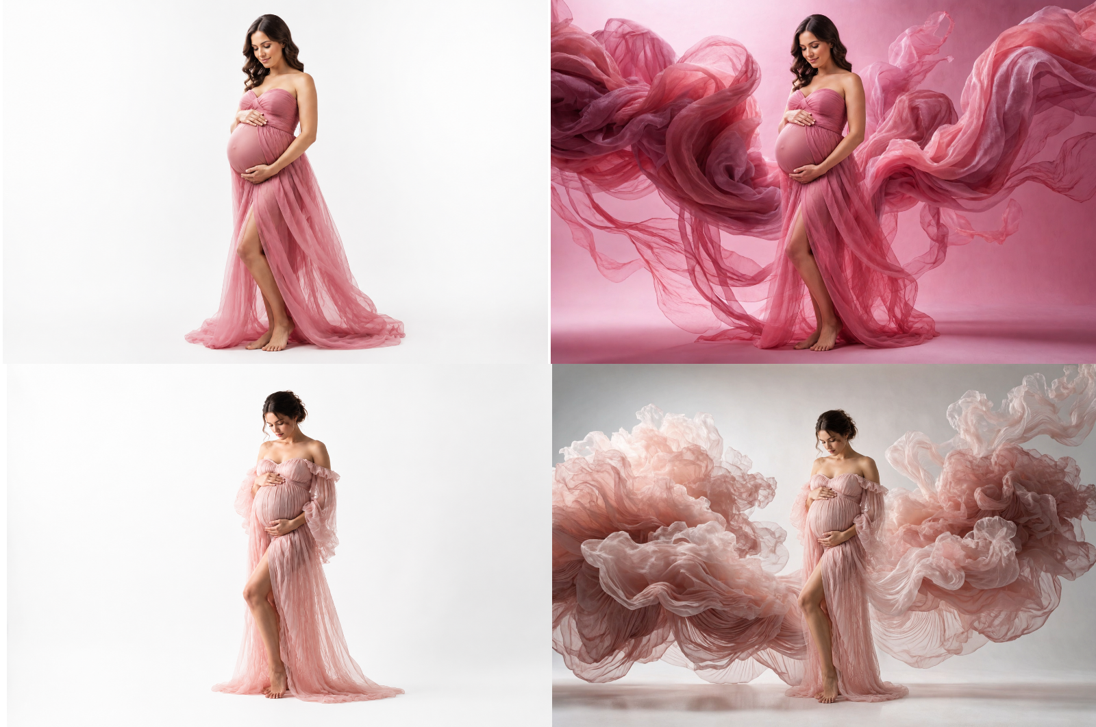 40 Red & Pink Maternity Digital Backdrops, Flowing Draped Fabric Photography Backgrounds, Maternity Photo Props, Studio Backdrops, JPG - Thumbnail 3