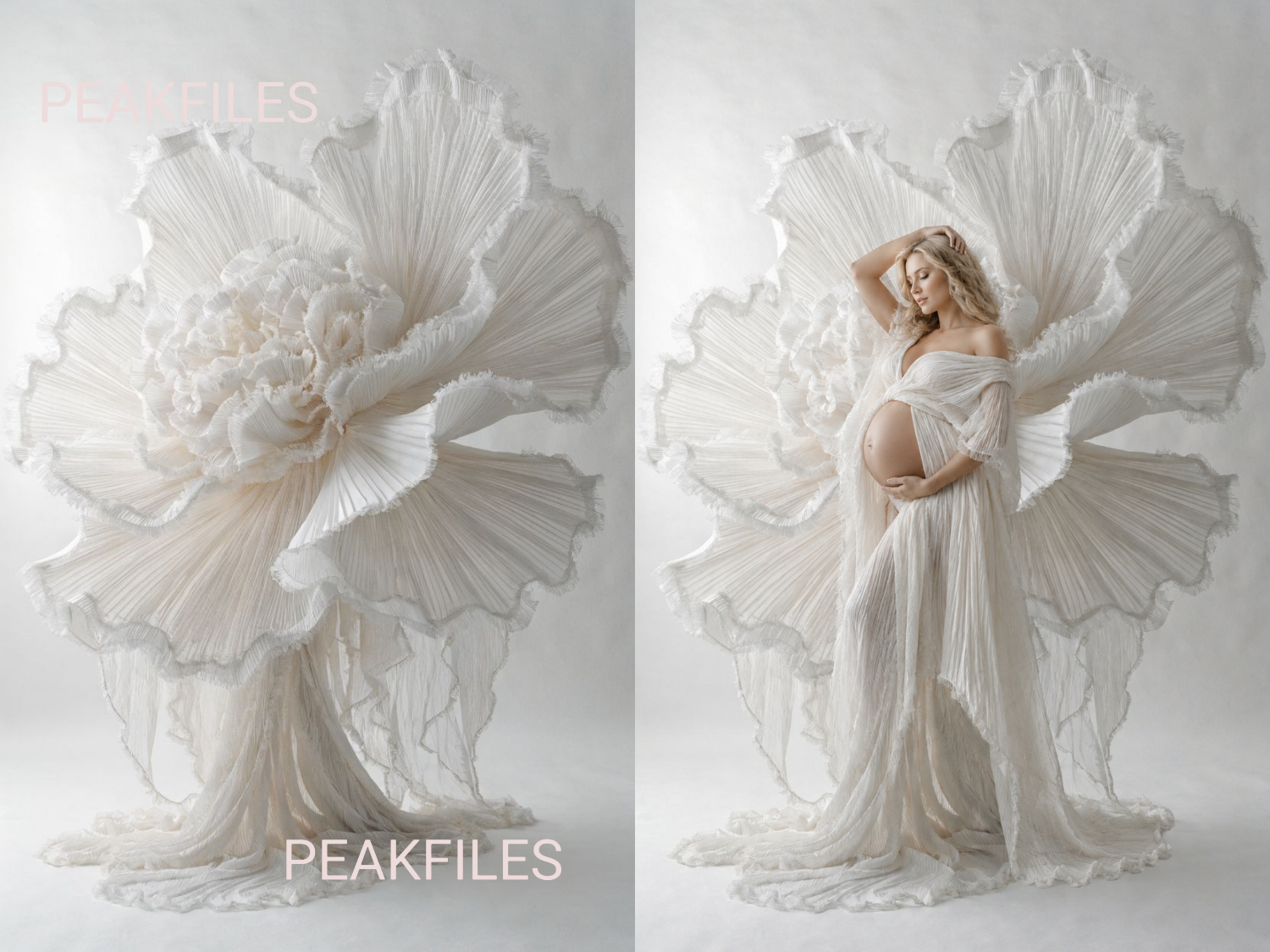 60 Fabric Flower Maternity Digital Backdrops | Luxury Fine Art Studio Portrait & Pregnancy Photography Backdrops - Thumbnail 4