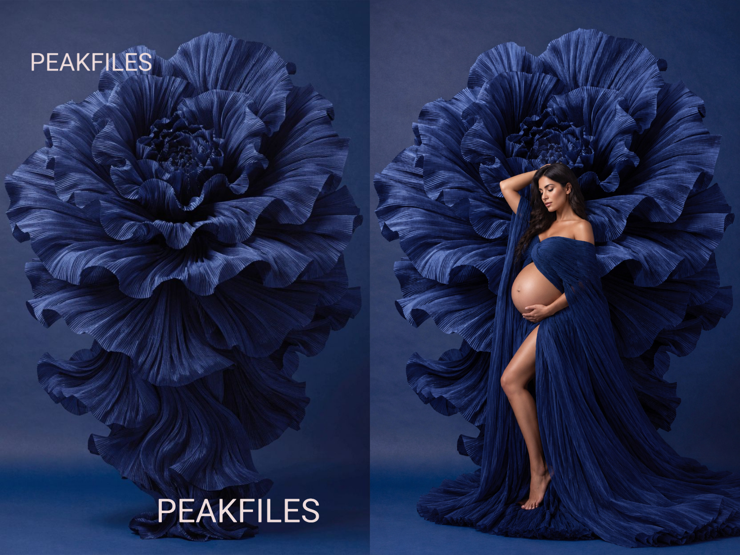 60 Fabric Flower Maternity Digital Backdrops | Luxury Fine Art Studio Portrait & Pregnancy Photography Backdrops - Thumbnail 5
