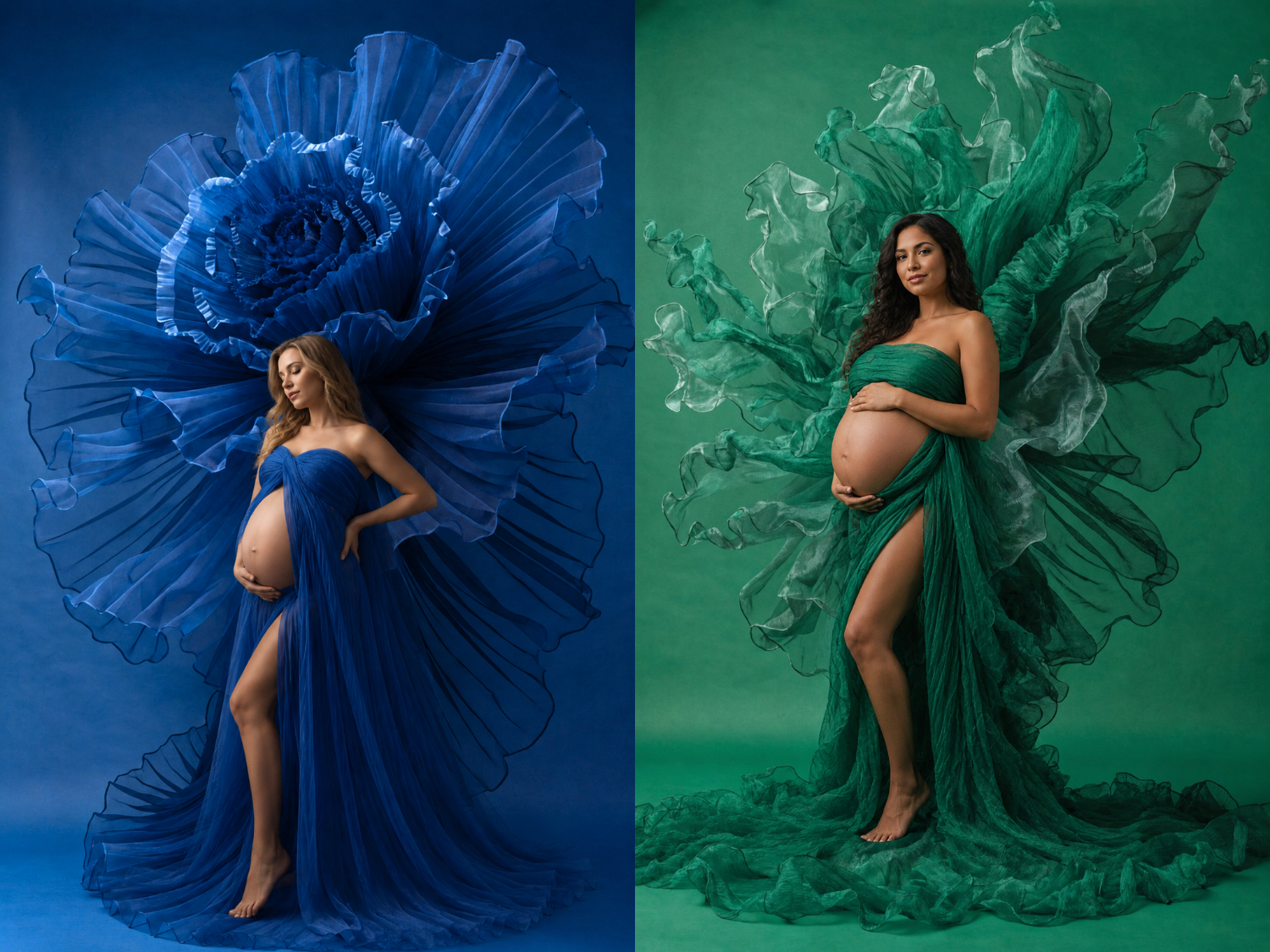 60 Fabric Flower Maternity Digital Backdrops | Luxury Fine Art Studio Portrait & Pregnancy Photography Backdrops - Thumbnail 6