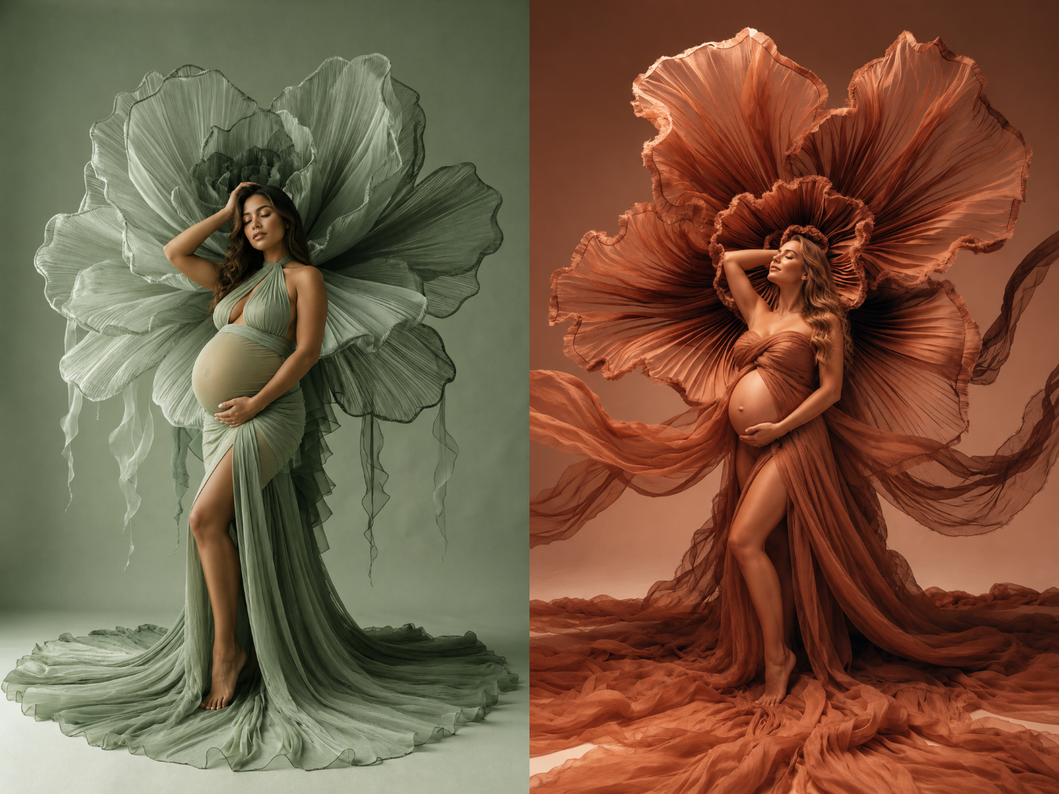 60 Fabric Flower Maternity Digital Backdrops | Luxury Fine Art Studio Portrait & Pregnancy Photography Backdrops - Thumbnail 8