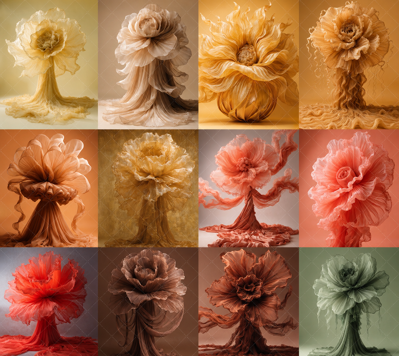 60 Fabric Flower Maternity Digital Backdrops | Luxury Fine Art Studio Portrait & Pregnancy Photography Backdrops - Thumbnail 11