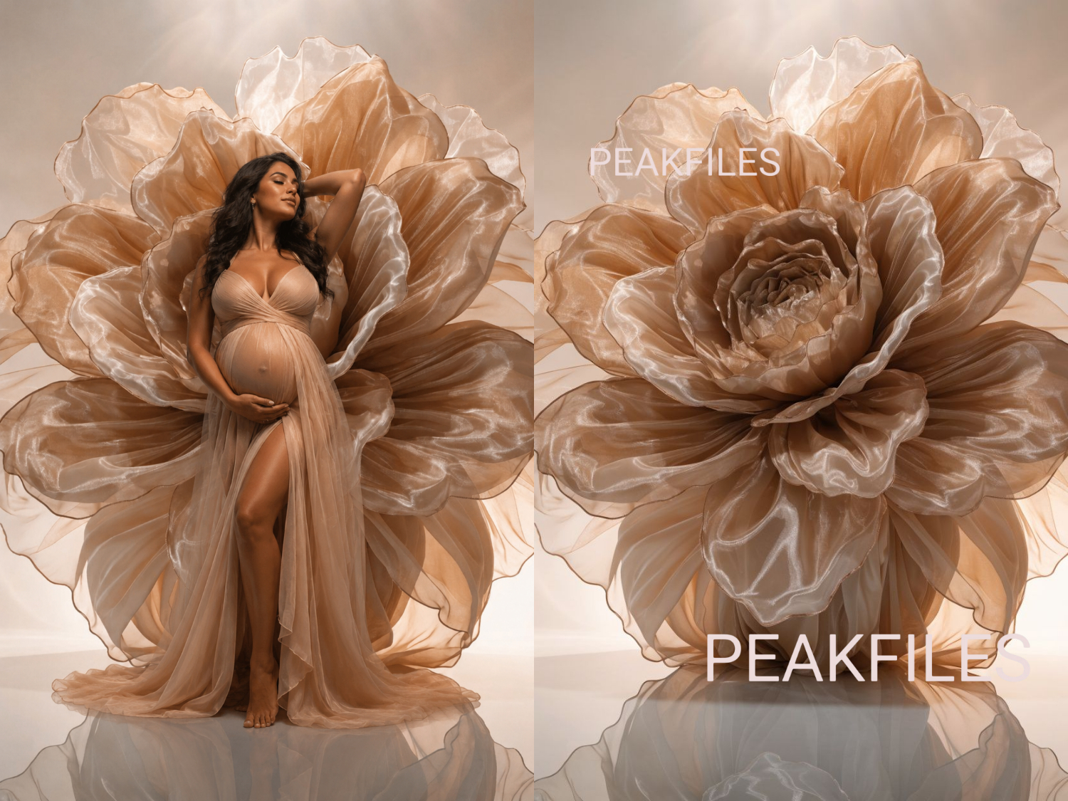 40 Mirror Blossom Maternity Backdrops Bundle, Floral Pregnancy Digital Backgrounds, Photography Backdrops, Baby Shower Portrait - Thumbnail 2
