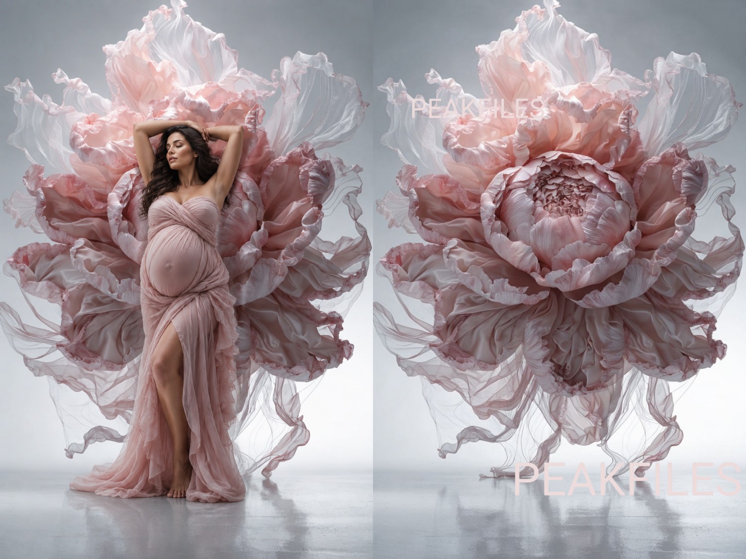 40 Mirror Blossom Maternity Backdrops Bundle, Floral Pregnancy Digital Backgrounds, Photography Backdrops, Baby Shower Portrait - Thumbnail 3