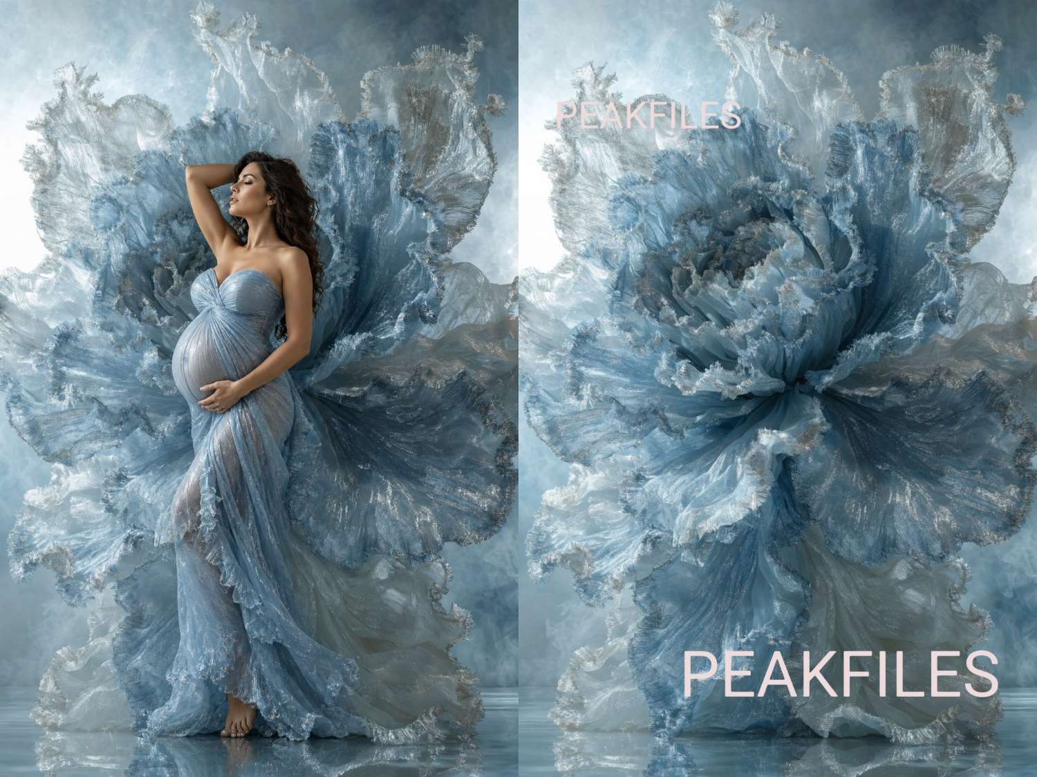 40 Mirror Blossom Maternity Backdrops Bundle, Floral Pregnancy Digital Backgrounds, Photography Backdrops, Baby Shower Portrait - Thumbnail 4