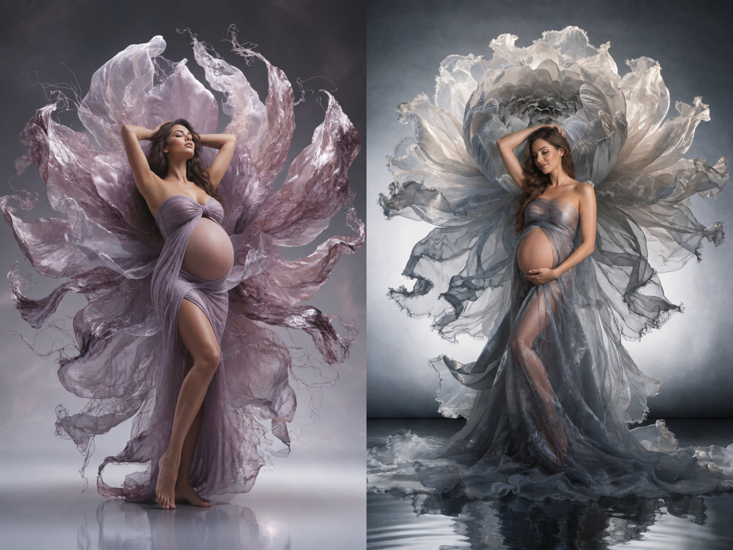 40 Mirror Blossom Maternity Backdrops Bundle, Floral Pregnancy Digital Backgrounds, Photography Backdrops, Baby Shower Portrait - Thumbnail 7