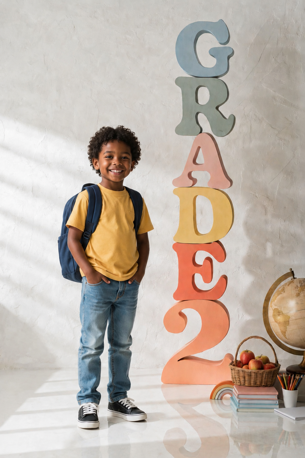 Grade 1-5 School Digital Backdrops Bundle, 10 Classroom Photo Backgrounds, School Portrait Backdrop JPG, Instant Download - Thumbnail 4