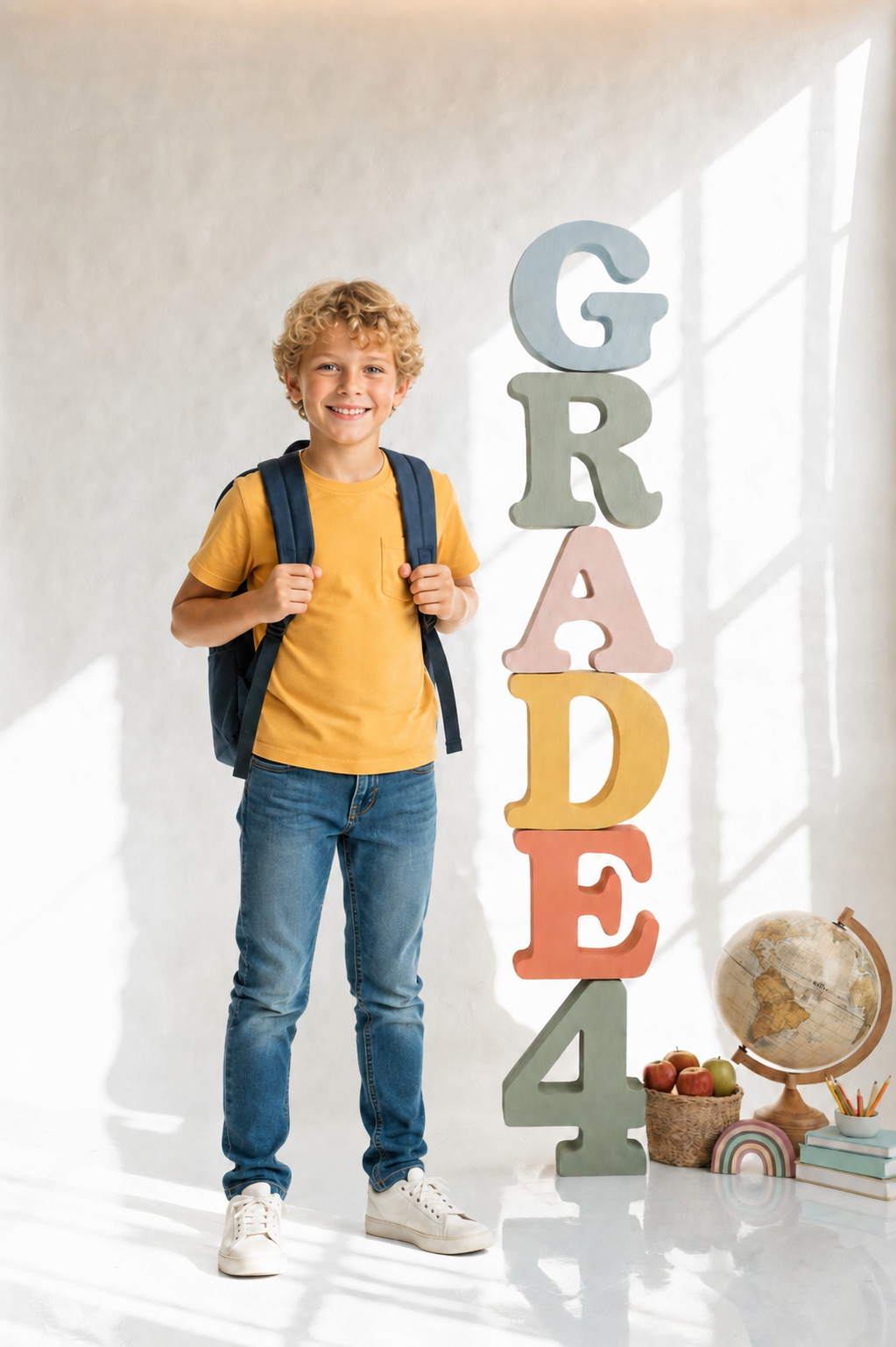 Grade 1-5 School Digital Backdrops Bundle, 10 Classroom Photo Backgrounds, School Portrait Backdrop JPG, Instant Download - Thumbnail 5