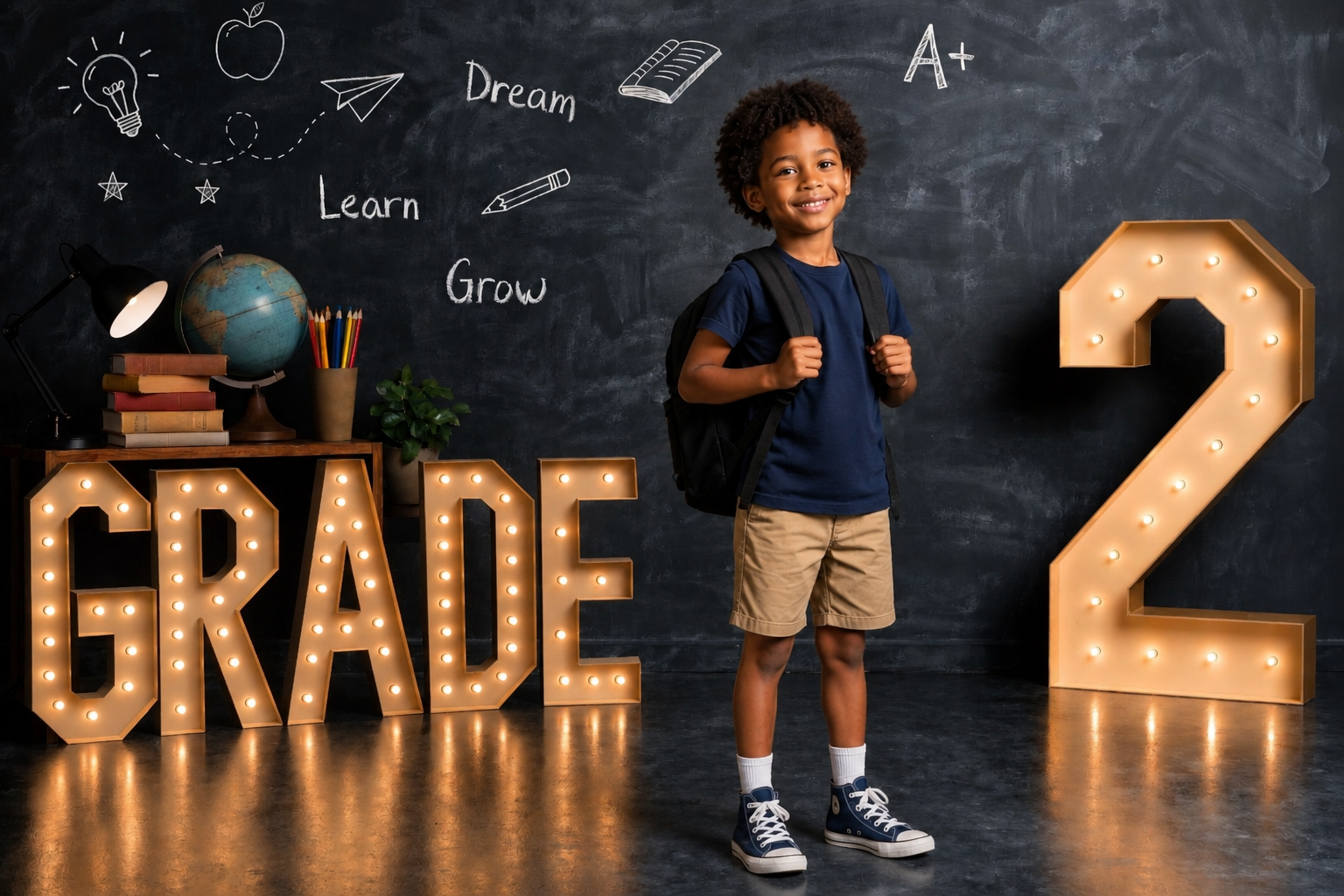 Grade 1-5 School Digital Backdrops Bundle, 10 Classroom Photo Backgrounds, School Portrait Backdrop JPG, Instant Download - Thumbnail 6
