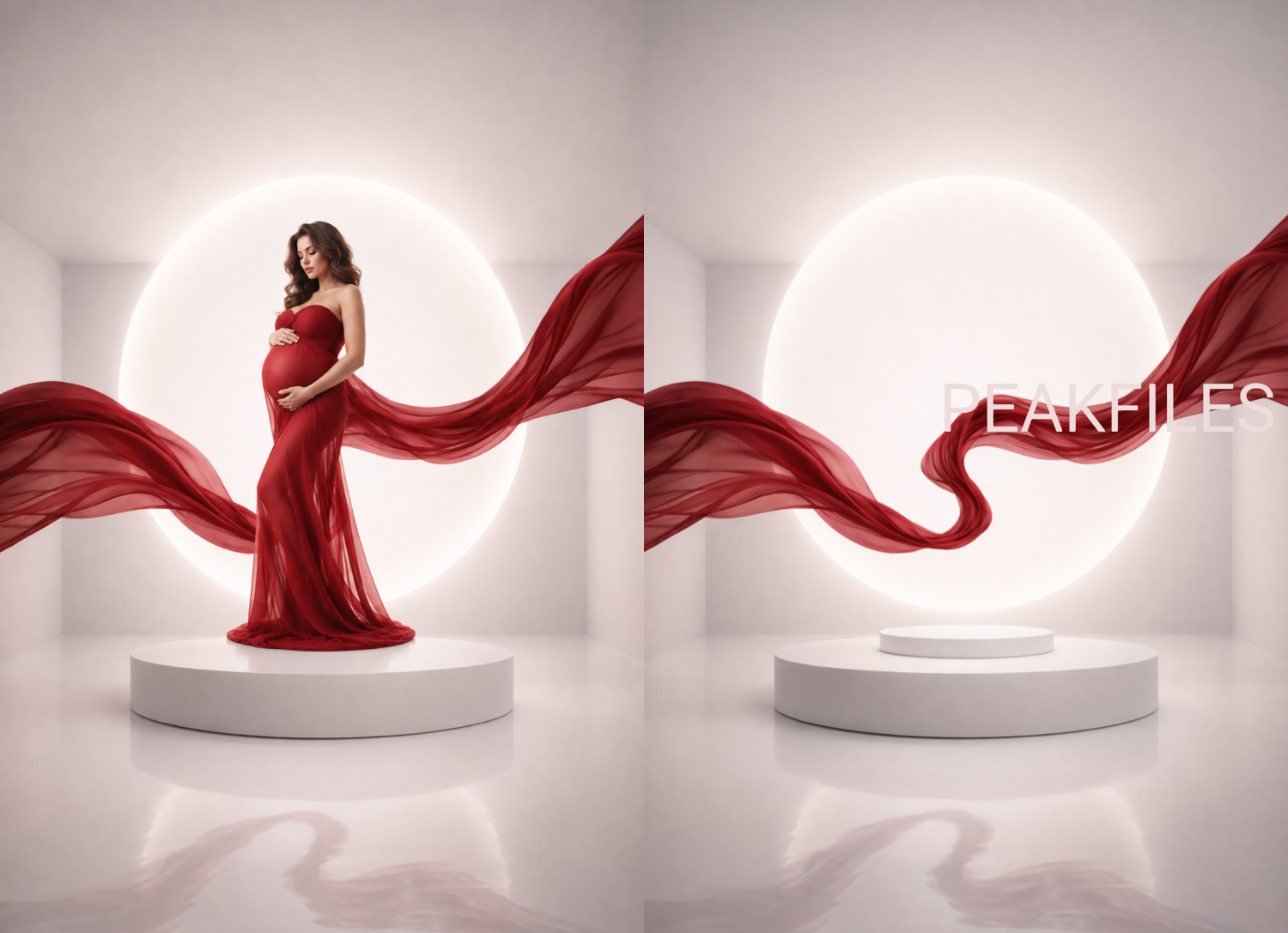 25 Backlight Podium Maternity Backdrops, Pregnancy Portrait Overlay, Glowing Halo Studio, Baby Bump Photography, Expecting Mother Digital Background, Elegant Woman Portrait - Thumbnail 2